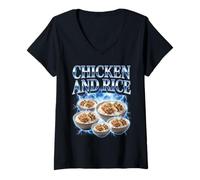 Women's Chicken and Rice V-Neck T-Shirt