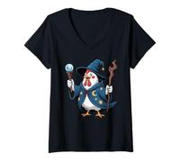 Women's Chicken Dressed As A Wizard Fantasy V-Neck T-Shirt