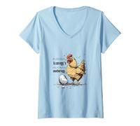 Women's Chicken Egg Philosophy Funny Farm Animal Quote V-Neck T-Shirt