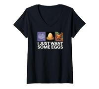 Women's Chicken Farmer I Just Want Some Eggs V-Neck T-Shirt