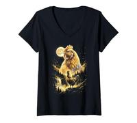 Women's Chicken Howling At The Moon Meme V-Neck T-Shirt