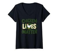 Women's Chicken Lives Matter V-Neck T-Shirt