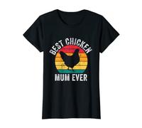 Womens Chicken Mum Mummy Retro Vintage Funny Chicken Lover Owner T-Shirt