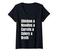 Womens Chicken Noodle Soup Ingredient List Funny Recipe V-Neck T-Shirt