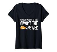 Womens Chicken Nuggets Are Always The Answer V-Neck T-Shirt