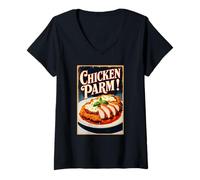 Womens Chicken Parm V-Neck T-Shirt