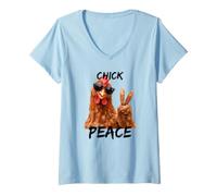 Women's Chicken Peace - I Don't eat Them! Vegan is Truly Vegan Love V-Neck T-Shirt