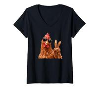 Women's Chicken Peace - I Don't eat Them! Vegan is Truly Vegan Love V-Neck T-Shirt