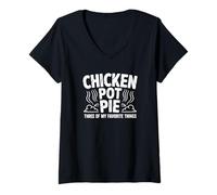 Women's Chicken Pot Pie Three of Favorite Things V-Neck T-Shirt