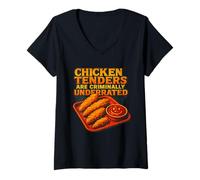 Womens Chicken Tenders are Criminally Underrated Comfort Food Lover V-Neck T-Shirt