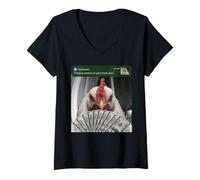 Women's Chicken There is Motion At Your Front Door Rooster Silly V-Neck T-Shirt