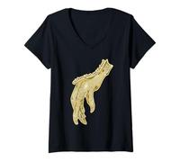 Womens Chickens feet Funny chicken foot V-Neck T-Shirt
