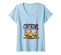Women's Chickens The Original Nuggets Funny Poultry Farm Humor V-Neck T-Shirt