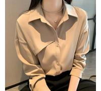 Women's Chiffon Blouse Long Sleeve White Shirt S-XL