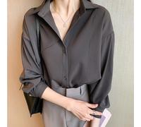 Women's Chiffon Blouse Long Sleeve White Shirt S-XL