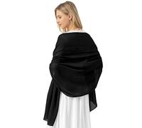 Women's Chiffon Bridal Shawls Prom Stole Wraps for Bridesmaids Wedding Party Evening Dress Black M