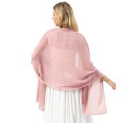 Women's Chiffon Bridal Shawls Prom Stole Wraps for Bridesmaids Wedding Party Evening Dress Blush M