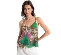Women's Chiffon Camisole Tropical Leaves Leopard Print Sleeveless Halter Top V Neck Tanks & Camis Summer Tank Shirt Multicoloured