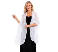 Women's Chiffon Shawl, Plain Navy, Lightweight, 200 x 70 cm, 1 Piece | Semi-Sheer Rectangular Wrap, Wear Over Shoulders Or As A Scarf Or Headscarf, For Weddings, Parties And Everyday Outfits