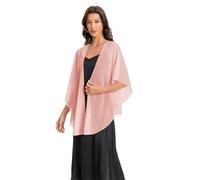 Womens Chiffon Shawls and Wraps, Wedding Party Shawl Scarf for Evening Dresses, Blush, One Size