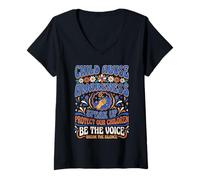 Women's Child Abuse Awareness Protect Children Break The Silence V-Neck T-Shirt