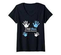 Women's Child Abuse Prevention Awareness Tee Design Men Women V-Neck T-Shirt