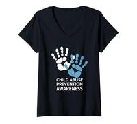 Women's Child Abuse Prevention Awareness Tee Design Men Women V-Neck T-Shirt