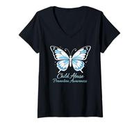 Women's Child Abuse Prevention Awareness Tee Design Men Women V-Neck T-Shirt