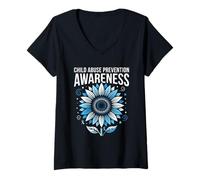 Women's Child Abuse Prevention Awareness Tee Design Men Women V-Neck T-Shirt