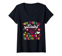 Womens Child Life Specialist Appreciation Healthcare There for CCLS V-Neck T-Shirt