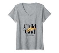 Women's Child of God Since 2024 Christian Newborn Blessing V-Neck T-Shirt