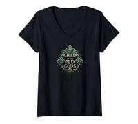Womens Child Of The Old Gods Mystic Fantasy Design V-Neck T-Shirt