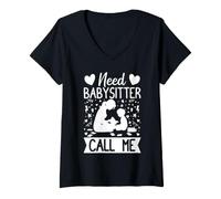 Women's Childcare Provider Need Babysitter Call Me Daycare V-Neck T-Shirt