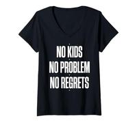 Women's Childfree by Choice No Regrets V-Neck T-Shirt