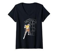 Womens Childhood Inappropriate Scaping Joker V-Neck T-Shirt