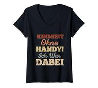 Womens Childhood Without Mobile Phone Ich War Dabei [German V-Neck T-Shirt