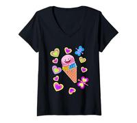 Womens Children's Girls Boys Ice Cream Retro 60s Ice Cream Child V-Neck T-Shirt