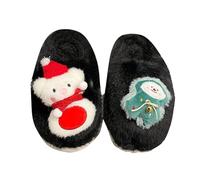 Women's / Children's Winter Christmas Closed Toe Flat Bottom Warm Slippers Shoes Women's Summer Sandals Without Heel, black, 7 UK