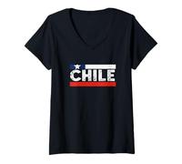 Womens Chile Chilean Roots Chilean Pride Vintage Chilean Flag V-Neck T-Shirt