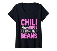 Women's Chili Judge - I Know My Beans V-Neck T-Shirt