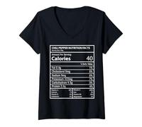 Womens Chili Pepper Nutrition Facts Food Macro Chart Design V-Neck T-Shirt