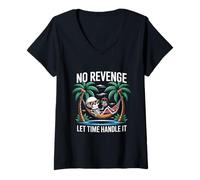 Womens Chill Art with Karma Patience Vacation Vibes Zen Halloween V-Neck T-Shirt