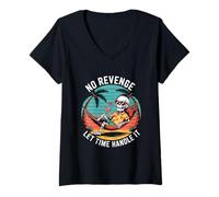 Womens Chill Art with Karma Patience Vacation Vibes Zen Halloween V-Neck T-Shirt