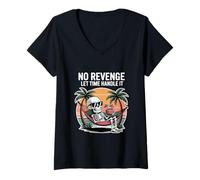 Womens Chill Art with Karma Patience Vacation Vibes Zen Halloween V-Neck T-Shirt