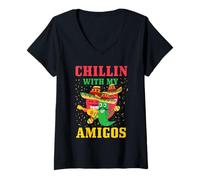Womens Chillin with Amigos Chill Person V-Neck T-Shirt
