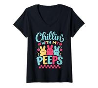 Women's Chillin with My Peeps V-Neck T-Shirt