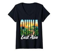 Women's China Proud Chinese Travel Souvenir V-Neck T-Shirt