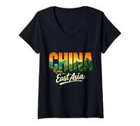 Women's China Proud Chinese Travel Souvenir V-Neck T-Shirt
