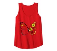 Womens Chinese Flag Pride China Roots Butterfly Women Girls Tank Top