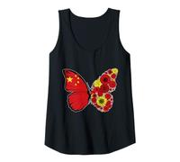 Womens Chinese Girls Roots China Flag Pride Heritage Butterfly Tank Top